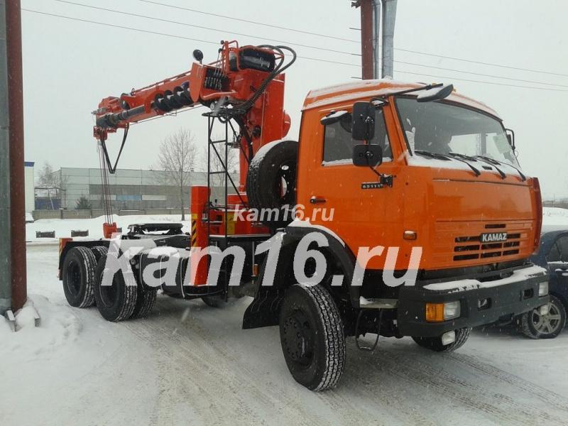 Тягач КАМАЗ 53228 с КМУ Kanglim 2056 ямобур