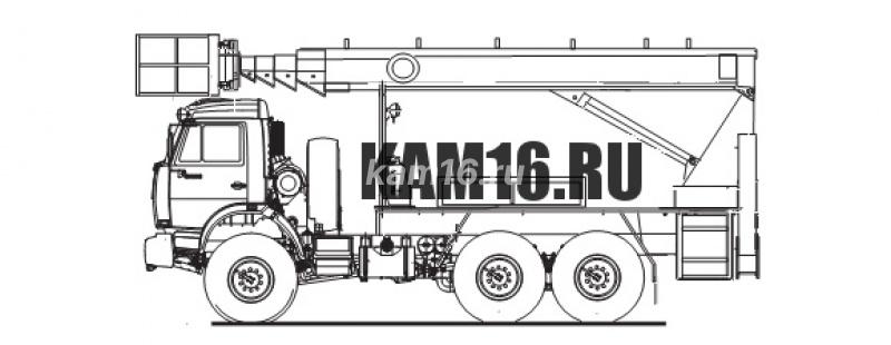 Вышка телескопическая ПСС-151.32Э (ВТ-32) (шасси КАМАЗ-43114 6х6)